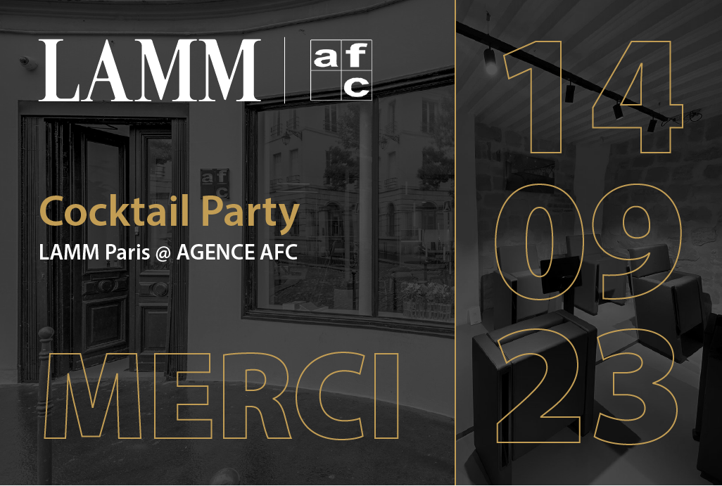 Remerciements visite LAMM Cocktail party showroom Agence AFC
