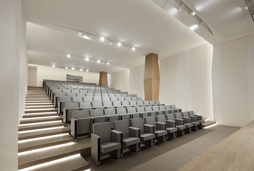 LAMM F50 armchairs for the Auditorium of the Research Technology and Innovation Park at the American University of Sharjah in the Emirates