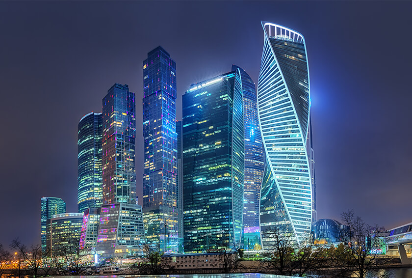 Genya armchairs for the remarkable Evolution Tower in Moscow